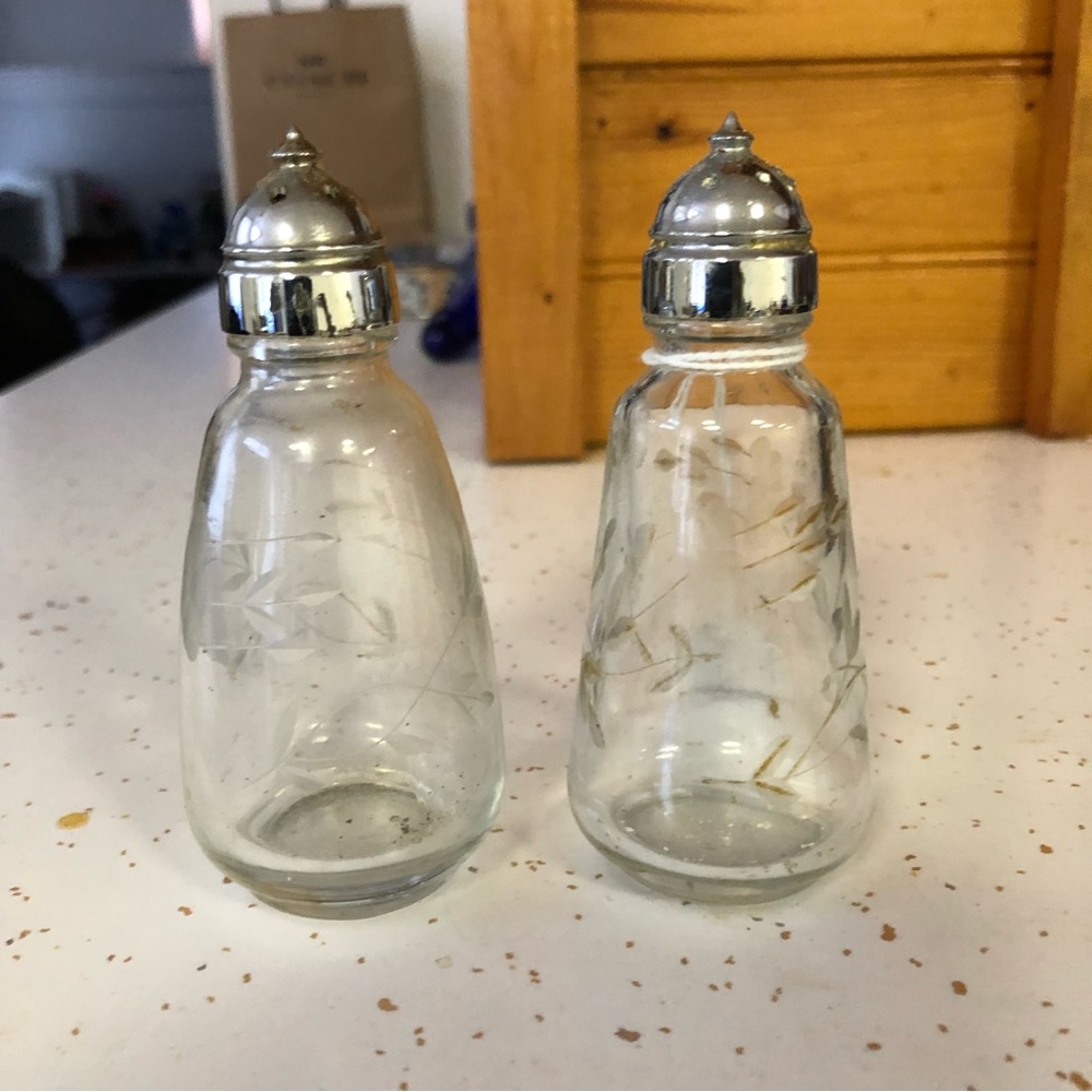 Princess House Clear Glass Salt and Pepper Shaker Set